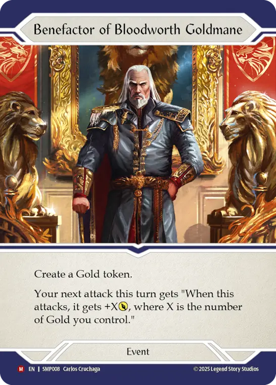 Benefactor of Bloodworth Goldmane SMP008 - Smash Palace - Flesh and blood card