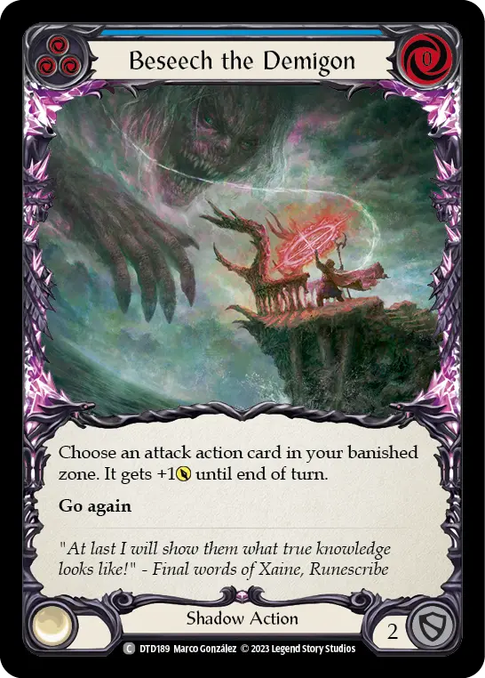 Beseech the Demigon BLUE DTD189 - Dusk till Dawn - Flesh and blood card