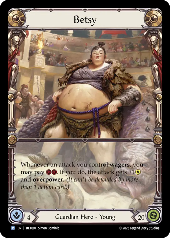 Betsy BET001-RF - Betsy - Heavy Hitters Blitz Deck - Flesh and blood card