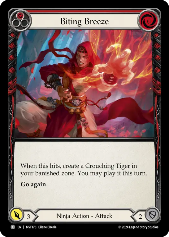 Biting Breeze RED MST173 - Part the Mistveil - Flesh and blood card