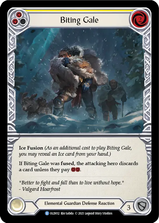 Biting Gale YELLOW OLD012 - Oldhim - Blitz Deck - Flesh and blood card