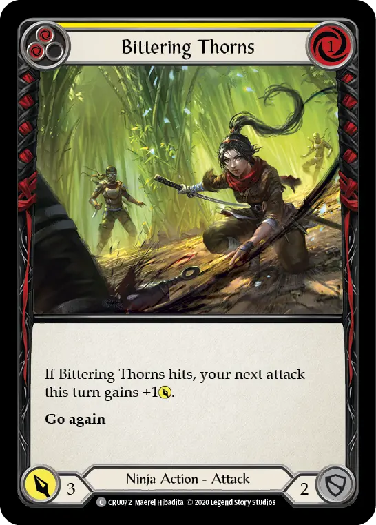 Bittering Thorns YELLOW I-CRU072 - Ira Welcome Deck (2020) - Flesh and blood card