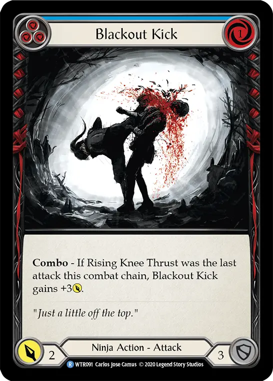 Blackout Kick BLUE R-WTR091 - Welcome to Rathe - Unlimited Revised - Flesh and blood card