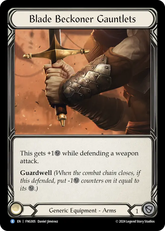 Blade Beckoner Gauntlets FNG005 - The Hunted Blitz Deck - Fang - Flesh and blood card