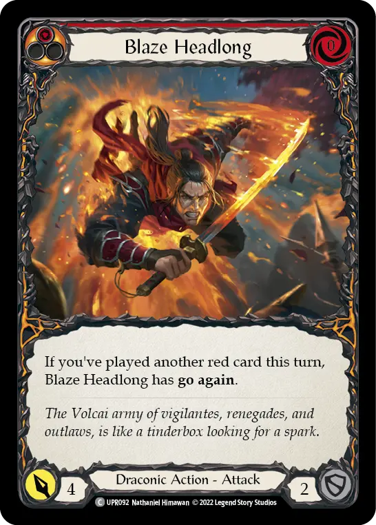 Blaze Headlong RED UPR092 - Uprising - Flesh and blood card
