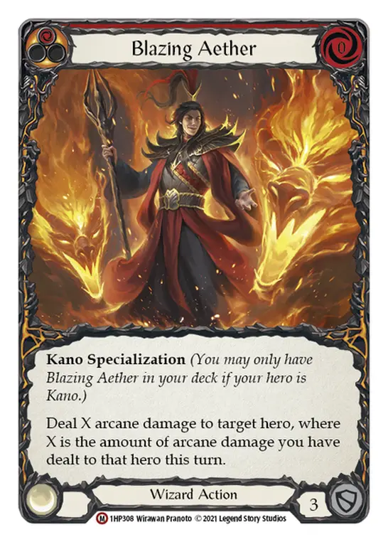 Blazing Aether RED 1HP308 - History Pack 1 - Flesh and blood card
