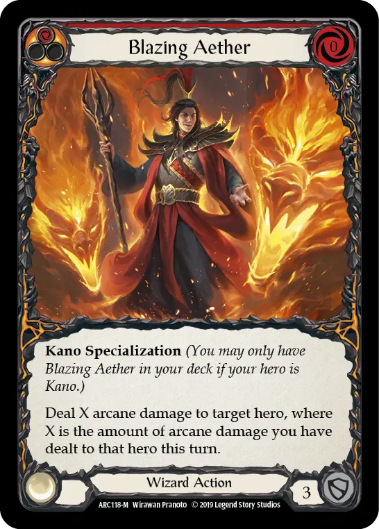 Blazing Aether RED ARC118 - Arcane Rising - Flesh and blood card
