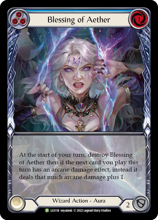 Blessing of Aether BLUE LGS118-RF - Armory - Season 8 - Flesh and blood card