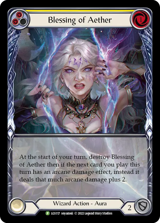 Blessing of Aether YELLOW LGS117-RF - Armory - Season 8 - Flesh and blood card