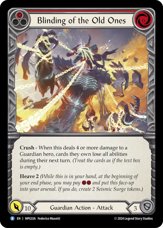 Blinding of the Old Ones RED MPG026 - Mastery Pack Guardian - Flesh and blood card