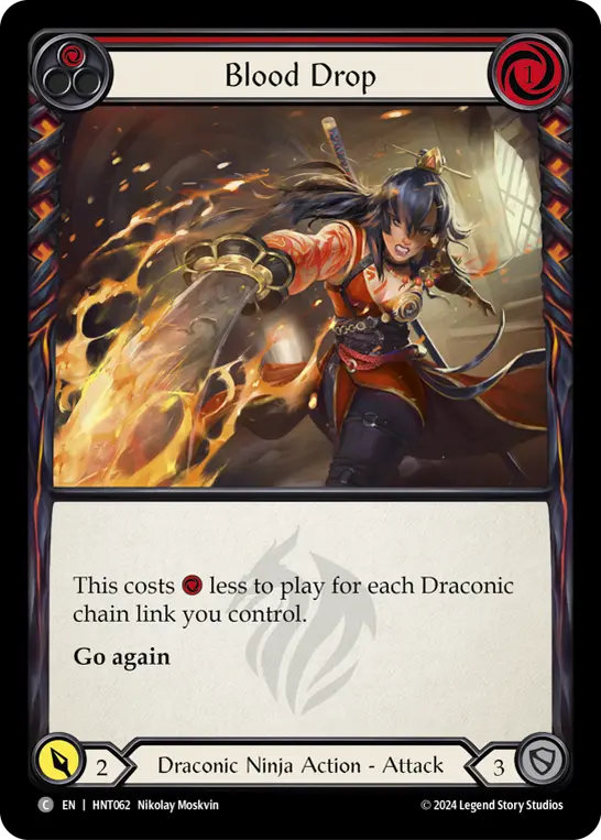 Blood Drop RED HNT062 - The Hunted - Flesh and blood card