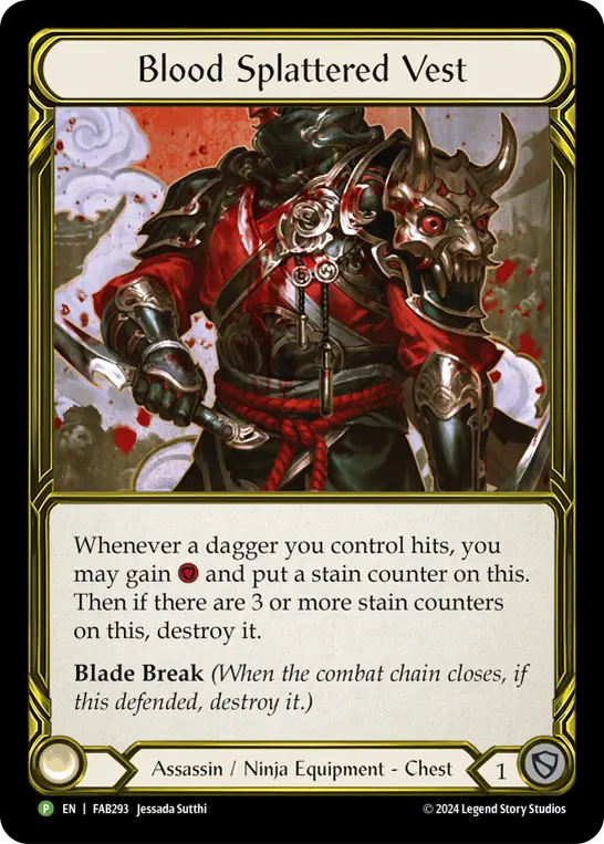 Blood Splattered Vest FAB293-GF - Premier Organized Play - The Hunted - Flesh and blood card