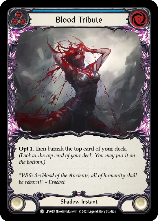 Blood Tribute BLUE LEV025 - Levia - Blitz Deck - Flesh and blood card