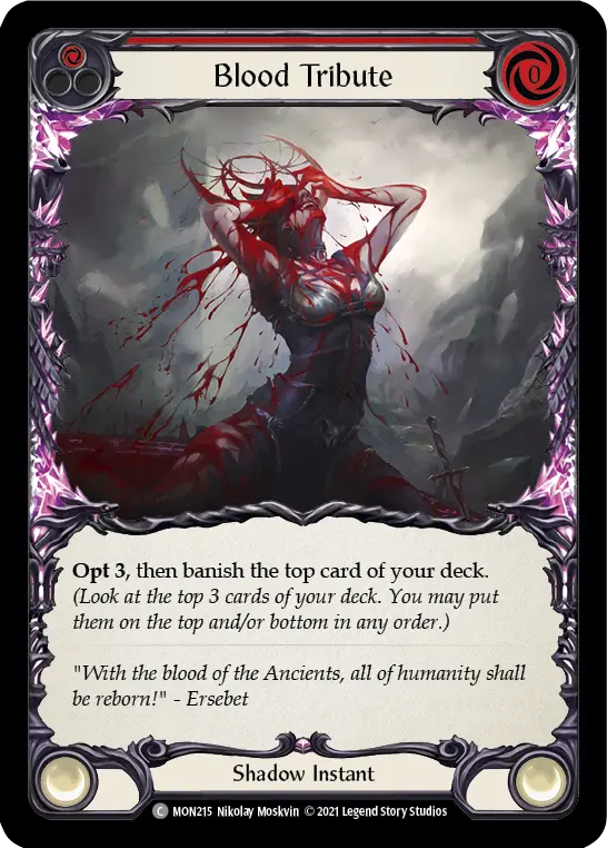 Blood Tribute RED MON215 - Monarch - Flesh and blood card
