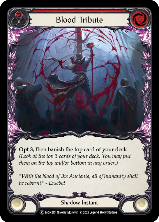 Blood Tribute RED U-MON215-RF - Monarch - Unlimited - Flesh and blood card