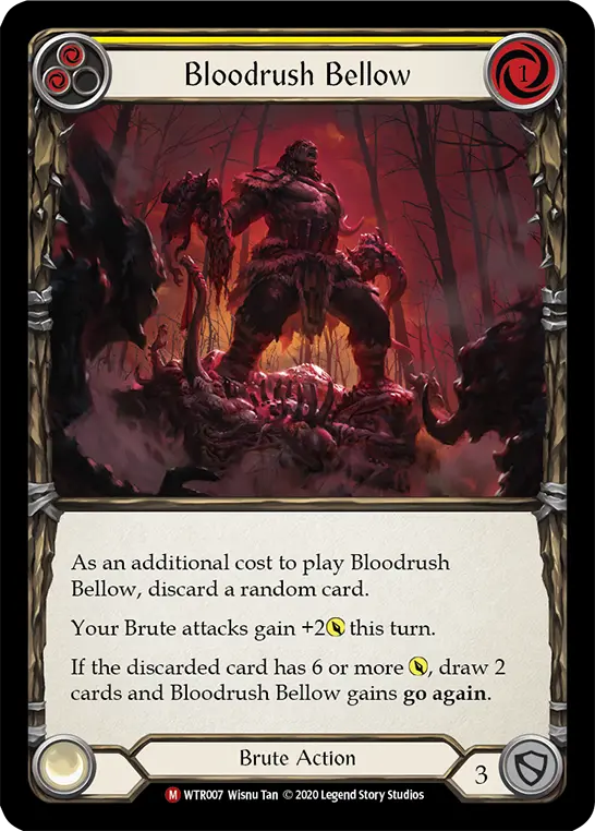 Bloodrush Bellow YELLOW R-WTR007 - Welcome to Rathe - Unlimited Revised - Flesh and blood card