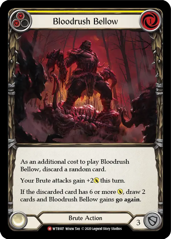 Bloodrush Bellow YELLOW U-WTR007-RF - Welcome to Rathe - Unlimited - Flesh and blood card