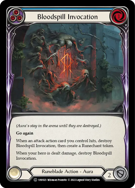 Bloodspill Invocation BLUE 1HV023 - Viserai - Blitz Deck - Flesh and blood card