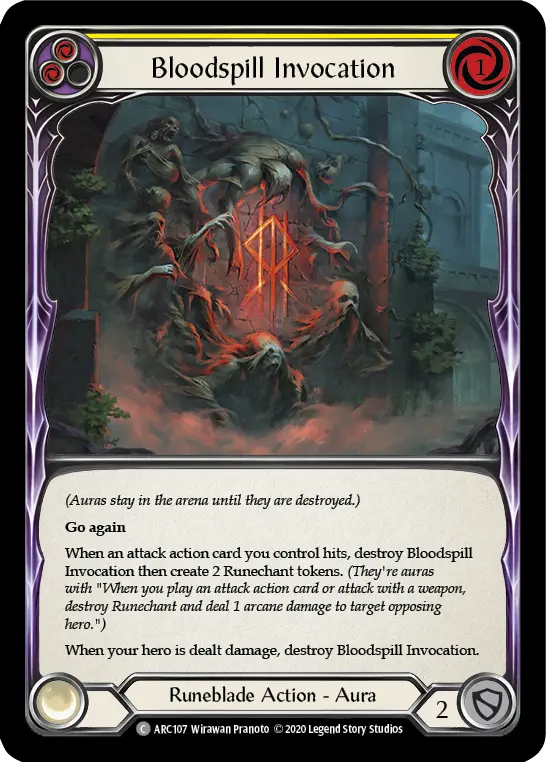 Bloodspill Invocation YELLOW U-ARC107-RF - Arcane Rising - Unlimited - Flesh and blood card
