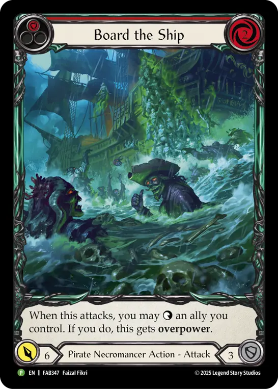 Board the Ship RED FAB347-RF - Battle Hardened - High Seas - Flesh and blood card