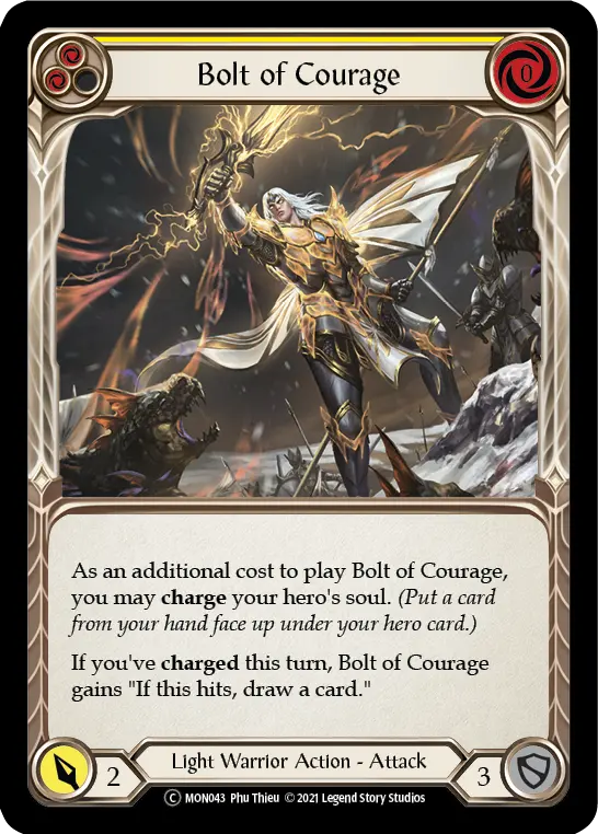 Bolt of Courage YELLOW U-MON043-RF - Monarch - Unlimited - Flesh and blood card