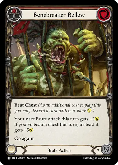 Bonebreaker Bellow ARR015 - Armory Deck - Rhinar, Reckless Rampage - Flesh and blood card