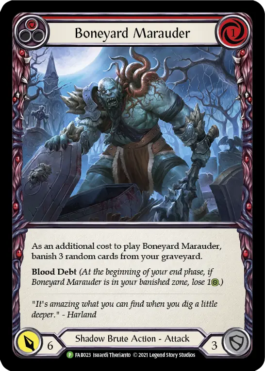 Boneyard Marauder RED FAB023-RF - Marketing - Team Covenant Monarch - Flesh and blood card