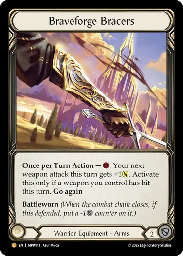 Braveforge Bracers MPW011-RF - Mastery Pack Warrior - Flesh and blood card