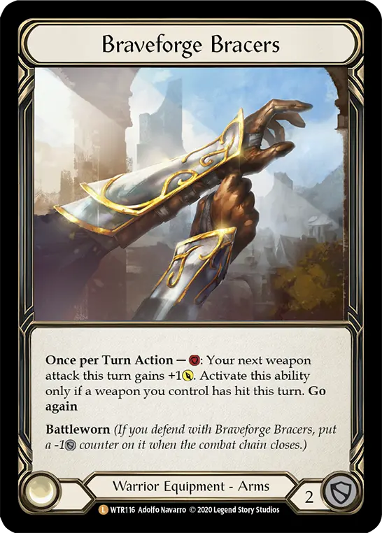 Braveforge Bracers R-WTR116-RF - Welcome to Rathe - Unlimited Revised - Flesh and blood card