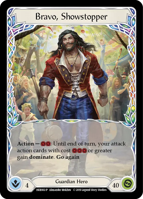 Bravo, Showstopper HER002-CF - Premier Organized Play - Welcome to Rathe - Flesh and blood card