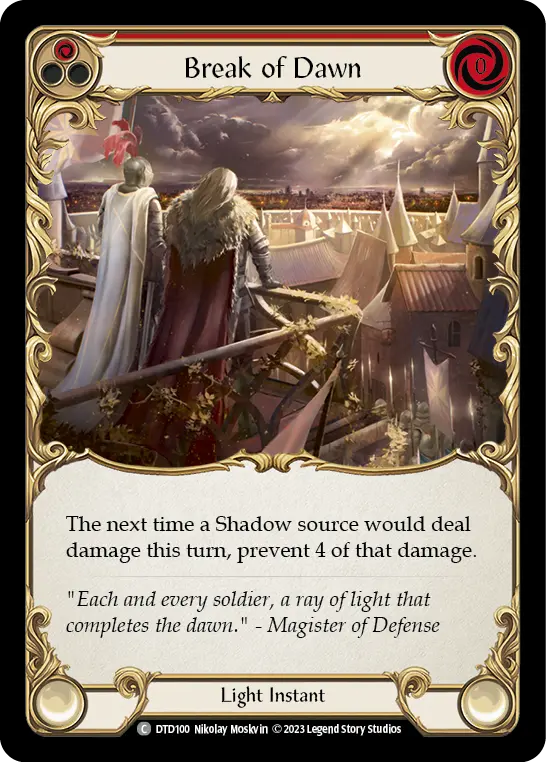 Break of Dawn RED DTD100 - Dusk till Dawn - Flesh and blood card