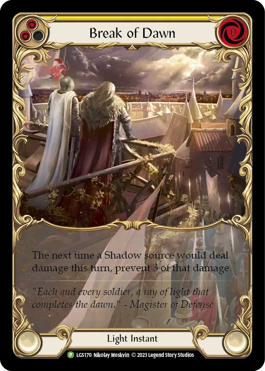 Break of Dawn YELLOW LGS170-RF - Armory - Season 10 - Flesh and blood card