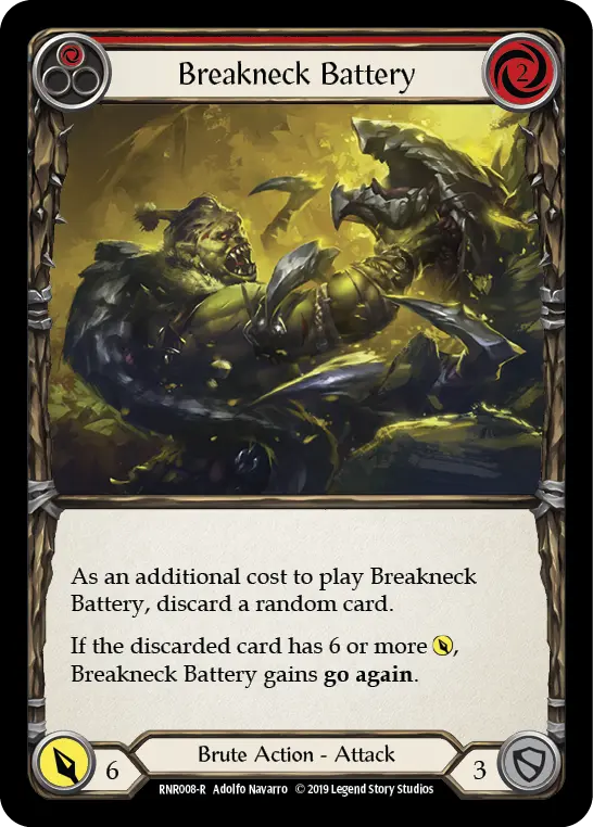 Breakneck Battery RED RNR008 - Rhinar, Reckless Rampage - Hero Deck - Flesh and blood card