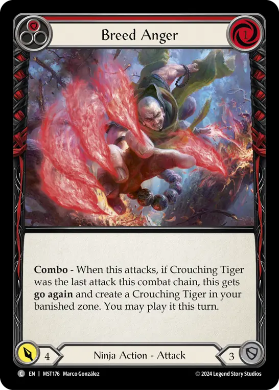 Breed Anger RED MST176 - Part the Mistveil - Flesh and blood card