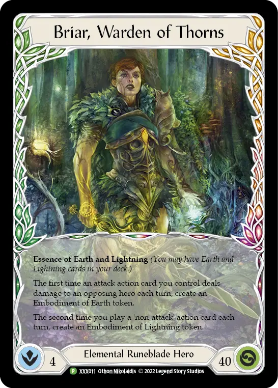 Briar, Warden of Thorns XXX011 - Organized Play Support - Tales of Aria Briar 2022 - Flesh and blood card