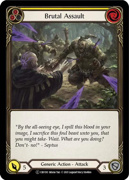 Brutal Assault YELLOW U-CRU193-RF - Crucible of War - Unlimited - Flesh and blood card