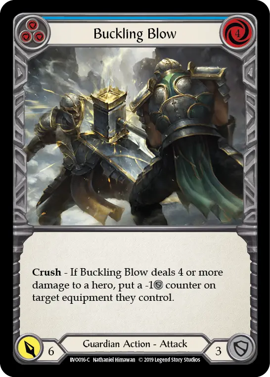Buckling Blow BLUE BVO016 - Bravo, Showstopper - Hero Deck - Flesh and blood card