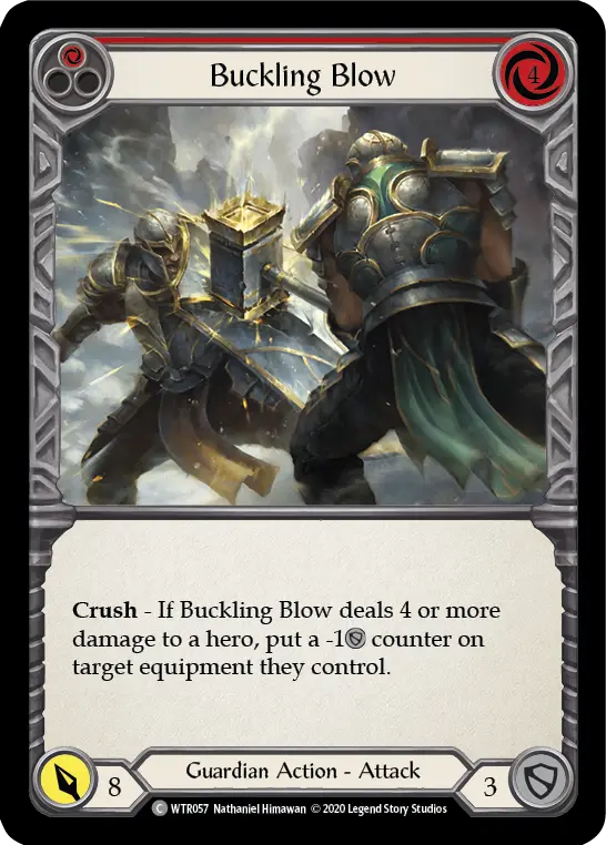 Buckling Blow RED U-WTR057-RF - Welcome to Rathe - Unlimited - Flesh and blood card