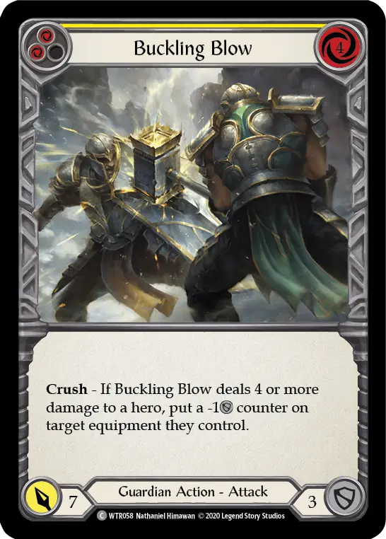 Buckling Blow YELLOW U-WTR058 - Welcome to Rathe - Unlimited - Flesh and blood card