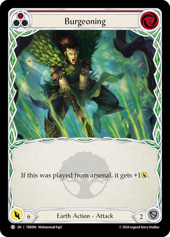 Burgeoning RED TER009 - 1st Strike - Terra - Flesh and blood card