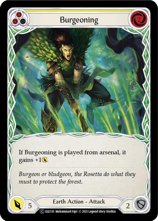 Burgeoning YELLOW U-ELE135-RF - Tales of Aria - Unlimited - Flesh and blood card