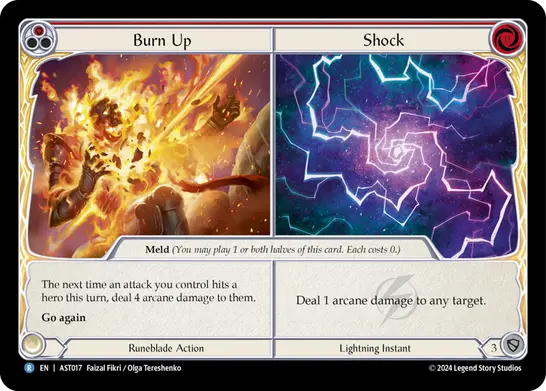 Burn Up||Shock RED AST017 - Armory Deck - Aurora, Shooting Star - Flesh and blood card