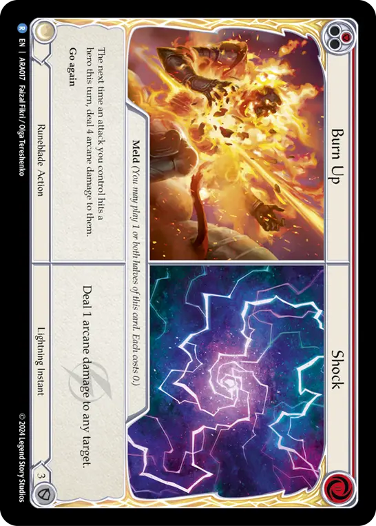 Burn Up||Shock RED AUA017 - Rosetta Blitz Deck - Aurora - Flesh and blood card