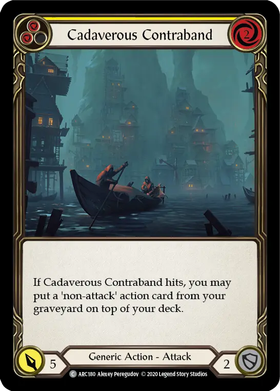 Cadaverous Contraband YELLOW U-ARC180-RF - Arcane Rising - Unlimited - Flesh and blood card