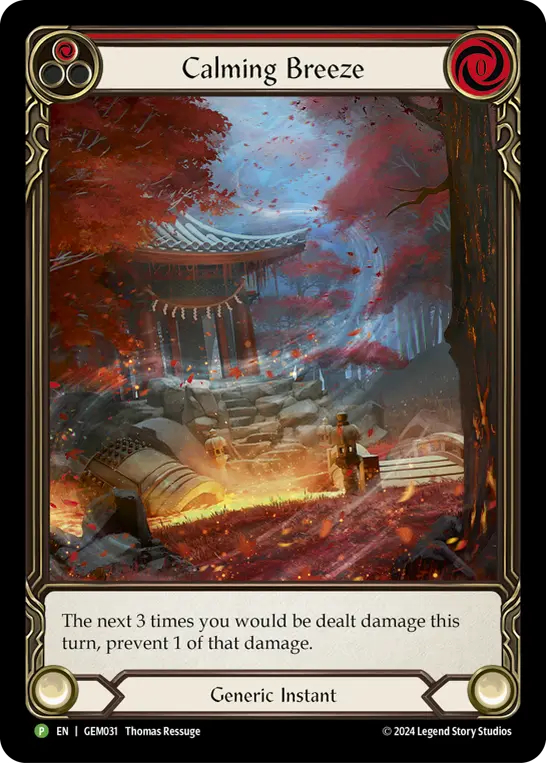 Calming Breeze RED GEM031-RF - GEM - Pack 1 - Flesh and blood card