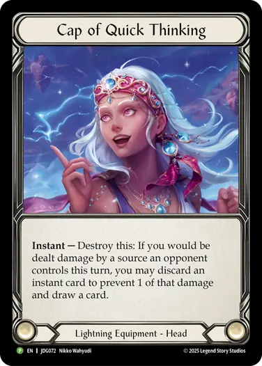 Cap of Quick Thinking JDG072-CF - Judge Pack - Season 10 - Flesh and blood card