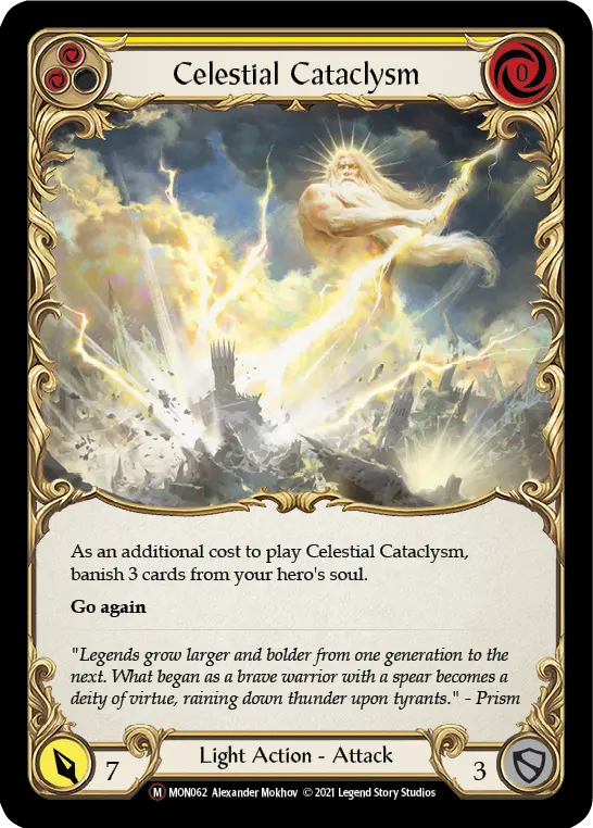 Celestial Cataclysm YELLOW U-MON062-RF - Monarch - Unlimited - Flesh and blood card