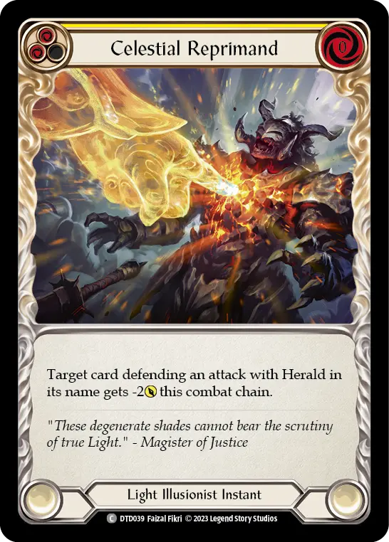 Celestial Reprimand YELLOW DTD039 - Dusk till Dawn - Flesh and blood card