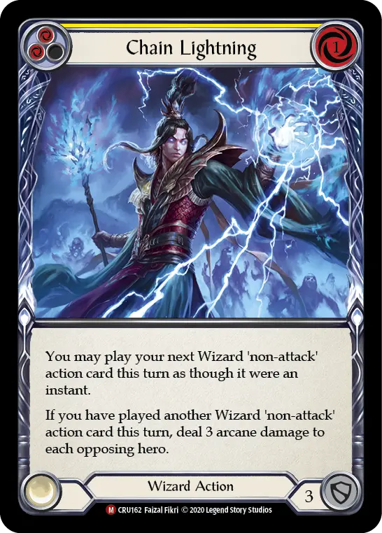 Chain Lightning YELLOW CRU162 - Crucible of War - Flesh and blood card