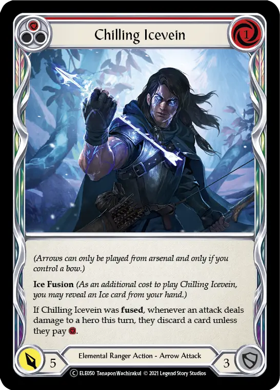 Chilling Icevein RED U-ELE050-RF - Tales of Aria - Unlimited - Flesh and blood card